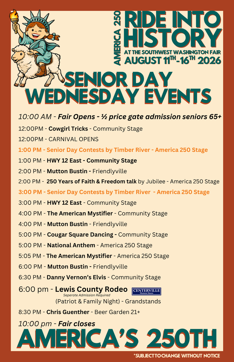 2026 Fair Schedule WEDNESDAY