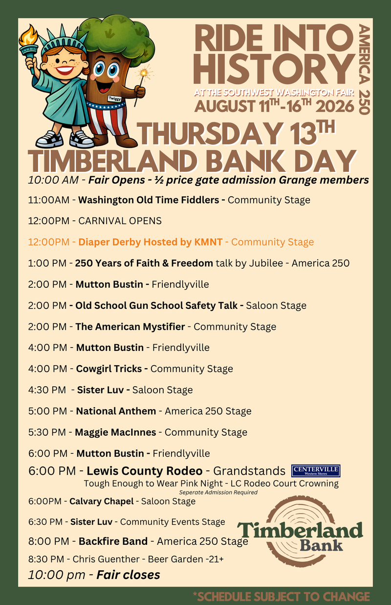 2026 THURSDAY ENTERTAINMENT SCHEDULE